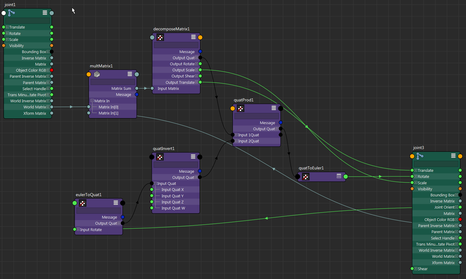 Node based matrix constraint - joint orient